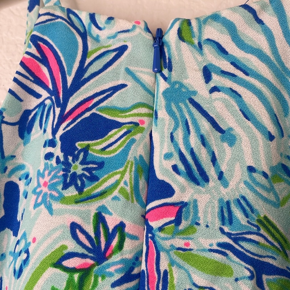 NWT Lilly Pulitzer Blue and Green Floral Romper size 00 - Picture 8 of 11